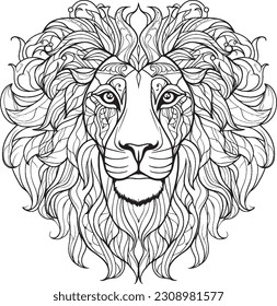 LION COLORING PAGES  FOR KIDS AND ADULTS