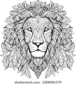 LION COLORING PAGES  FOR KIDS AND ADULTS