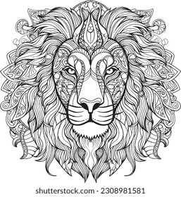 LION COLORING PAGES  FOR KIDS AND ADULTS