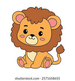 Lion coloring pages for kids. Trace and color lion. Coloring page outline of lion. Lion tracing worksheet. Kindergarten and preschool activity.