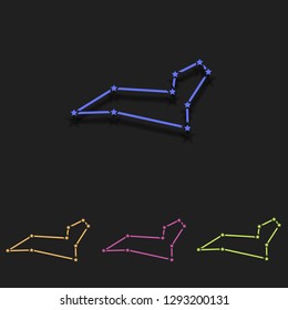 Lion constellation icon in multi color. Simple glyph vector of space set for UI and UX, website or mobile application on black gradient background