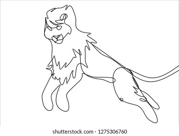 Lion. Continuous line