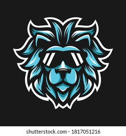 Lion cool mascot illustration logo