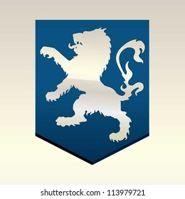Lion crest design.