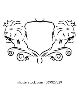 Lion Crest Logo Vector Stock Vector (Royalty Free) 369327329 | Shutterstock