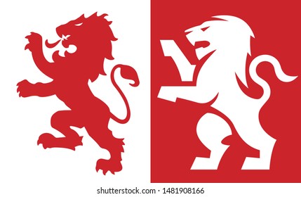 Lion Crest, old and new style heraldic vector emblem