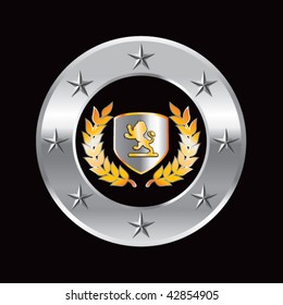 lion crest silver star frame