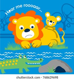lion and crocodile funny cartoons