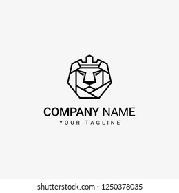 Lion Crown in Head Logo Template