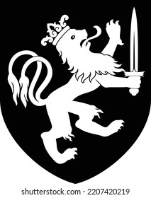Löwe mit kronenheraldischer Vektorgrafik