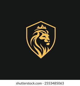 Lion with crown icon flat vector design