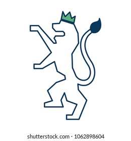 lion with a crown kingdom nobility emblem