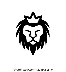 lion with crown logo design vector sign