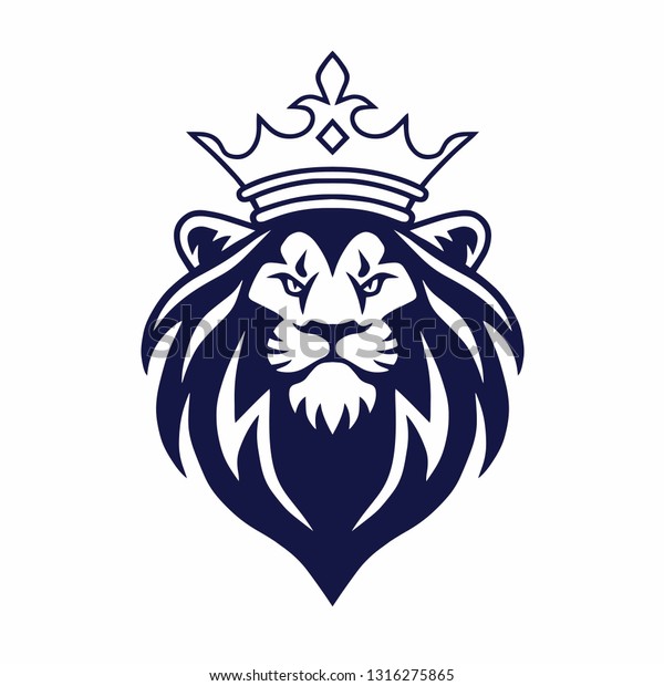 Lion Crown Logo Design Vector Stock Vector (Royalty Free) 1316275865