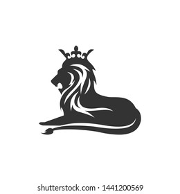 lion and a crown logo template