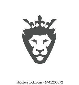 lion and a crown logo template