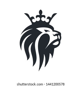 lion and a crown logo template