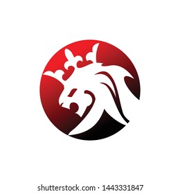 lion with a crown logo template