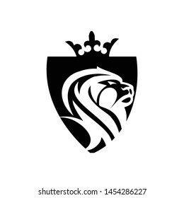 lion and crown logo template