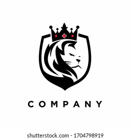  Lion in the crown on the shield logo design