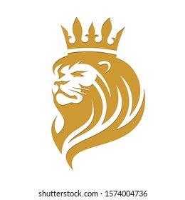 Lion in a crown on a white background in vector EPS8