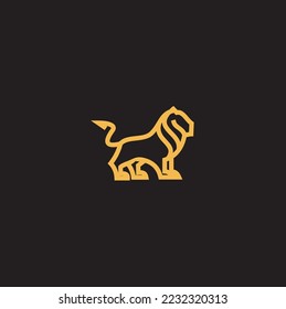 Lion Crown Premium Classic Luxury Elegant Crest logo design inspiration with golden colour 