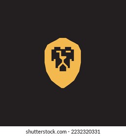 Lion Crown Premium Classic Luxury Elegant Crest logo design inspiration with golden colour 