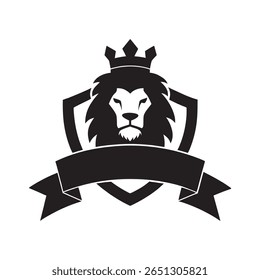 Lion Crown Ribbon Head Silhouette