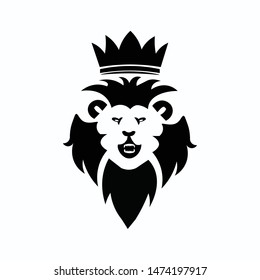 Lion With Crown Vector with white background 