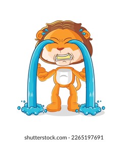 the lion crying illustration. character vector