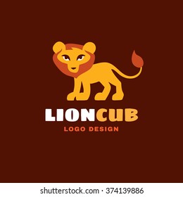 lion cub illustration. logo