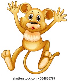 Lion cub springt Illustration auf