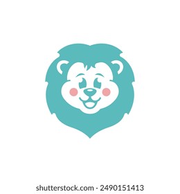 a lion cub logo with a cute expression