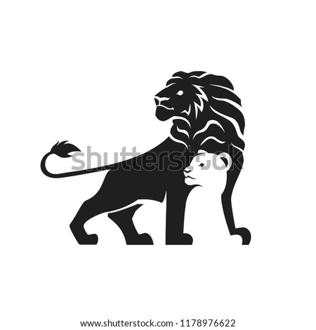 Lion Cub Silhouette Concept Illustration Stock Vector ...