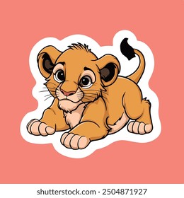 A Lion Cub Vector Sticker