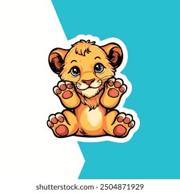A Lion Cub Vector Sticker