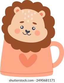 Ilustración vectorial De León En Copa