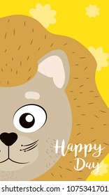 Lion Cute animal cartoon card