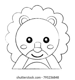 lion cute animal icon image 