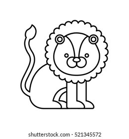 lion cute animal icon vector illustration design