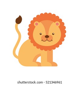 lion cute animal icon vector illustration design