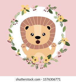 Lion Cute animal vector design hand drawn doodle