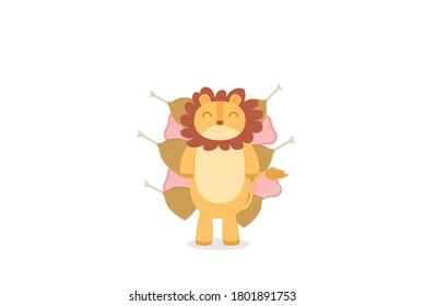 Lion cute and background flesh