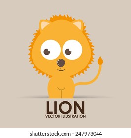 lion cute design, vector illustration eps10 graphic