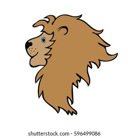 Lion cute funny cartoon head