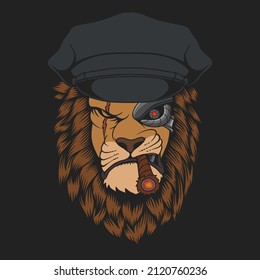 Lion Cyborg Vector Illustration For Your Company Or Brand