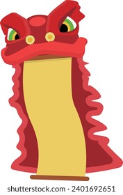 The lion dance bites the scroll