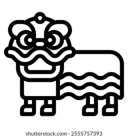 Lion Dance Chinese New Year icon Illustration