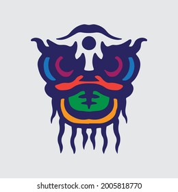 Lion dance drawing. Creative design.