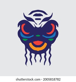 Lion dance drawing. Creative design.